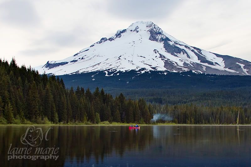 Mt Hood Trillium Lake Red Boat